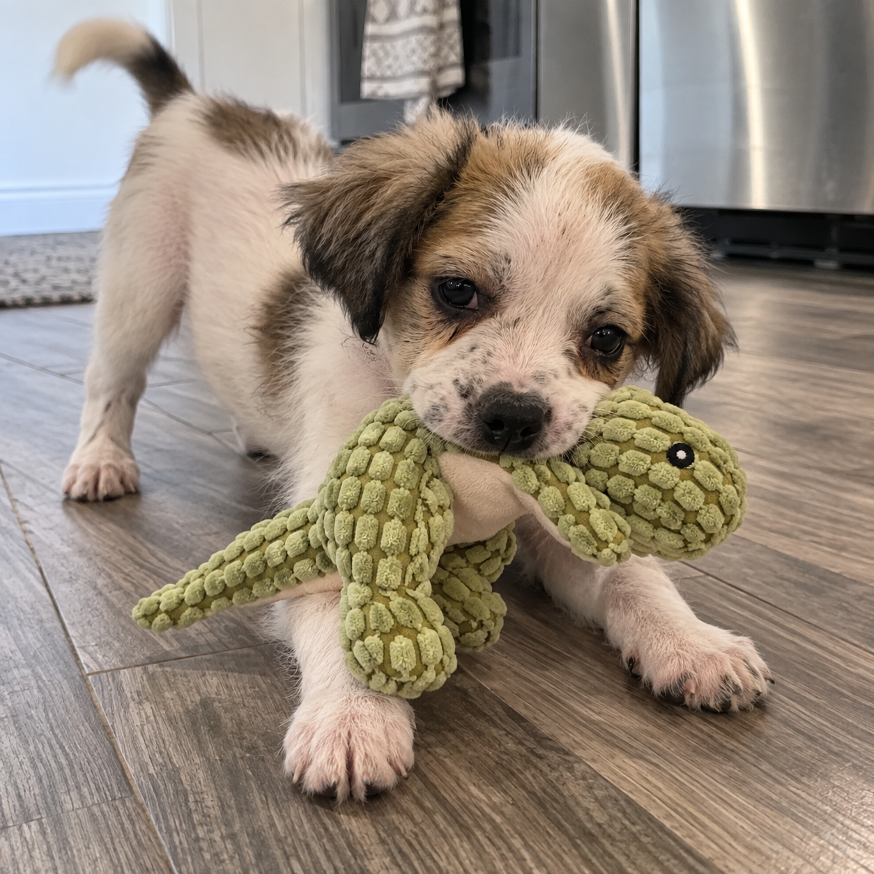 Oliver playing with his original green Dino